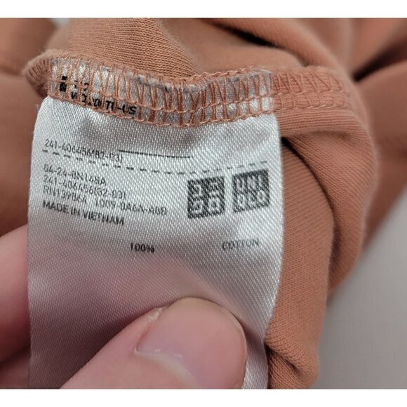 Uniqlo Women's 100% Cotton Soft Short Sleeve Nude/Peach Staple Shirt Size S - Picture 10 of 10